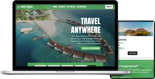 Travel agency website made with React